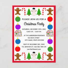 クリスマスフレーム#1招待状はがき インビテーションポストカード