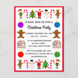 クリスマスフレーム#2招待状はがき インビテーションポストカード