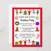 クリスマスフレーム#3招待状はがき インビテーションポストカード (正面/裏面)