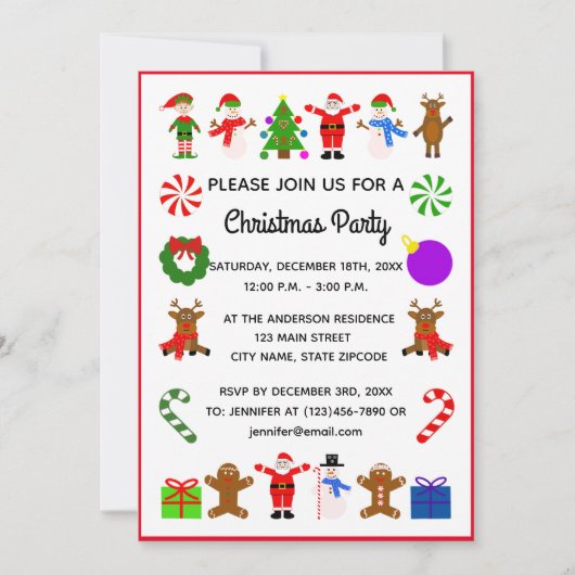 クリスマスフレーム#3招待状カード セーブザデート (正面)