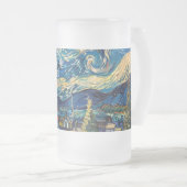 クリスマスフロステッドグラスマグカップ フロストグラスビールジョッキ (正面右)