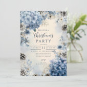 クリスマスフロステッドブルー緑 招待状 (スタンド正面)