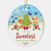 クリスマスフロストクッキーベーキングベーカリー冬 セラミックオーナメント (左)