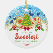 クリスマスフロストクッキーベーキングベーカリー冬 セラミックオーナメント (裏面)