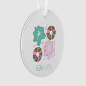 クリスマスフロストドナッツピンクのドードル オーナメント (正面)