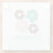 クリスマスフロストドナッツピンクのドードル ガラスコースター (裏面)