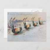 クリスマスフロッグオンアイスヴィンテージはがき シーズンポストカード (正面/裏面)