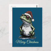 クリスマスフロッグコテージコアビクトリアンヴィンテージ ポストカード (正面/裏面)