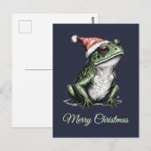 クリスマスフロッグコテージコアビクトリアンヴィンテージ ポストカード (正面/裏面)