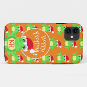 クリスマスフロッグサンタハットパターンノベルティオレンジ Case-Mate iPhoneケース (裏面(横))