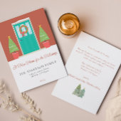 クリスマスフロントドアの休日の引越し告知 招待状