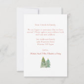 クリスマスフロントドアの休日の引越し告知 招待状 (裏面)