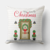クリスマスフロントドアスタイリッシュモノグラム装飾 クッション (正面)