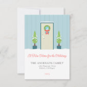 クリスマスフロントドア新しいホームムービングアナウンス 招待状 (正面)