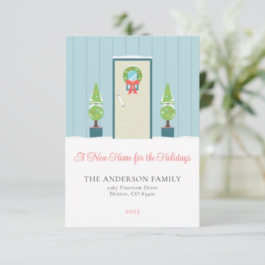 クリスマスフロントドア新しいホームムービングアナウンス 招待状 (スタンド正面)