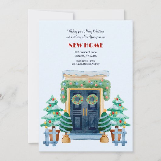 クリスマスフロントドア移動のお知らせ シーズンカード (正面)