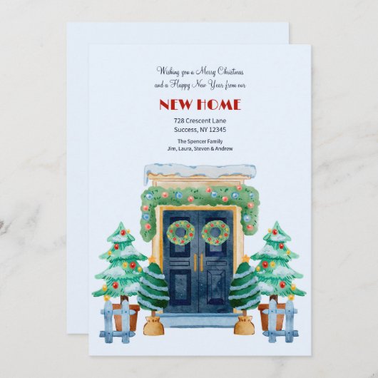 クリスマスフロントドア移動のお知らせ シーズンカード (正面/裏面)
