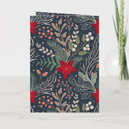 クリスマスフローラかわいいお洒落カラフル シーズンカード (裏面)