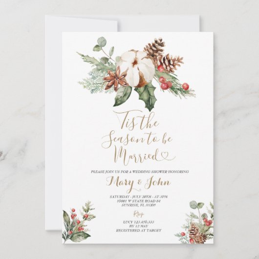 クリスマスフローラが今シーズン結婚した 招待状 (正面)