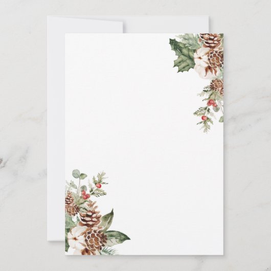 クリスマスフローラが今シーズン結婚した 招待状 (裏面)