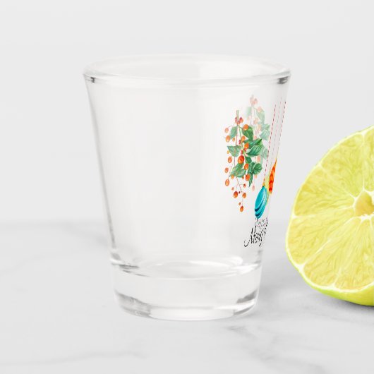 クリスマスフローラとオーナメント ショットグラス (左)