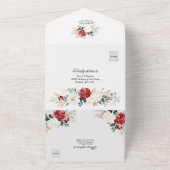 クリスマスフローラのシーズン結婚したは オールインワン招待状 (外側)