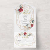 クリスマスフローラのシーズン結婚したは オールインワン招待状 (内側)