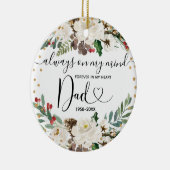 クリスマスフローラの愛する記憶のパパ金ゴールド セラミックオーナメント (右)
