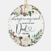 クリスマスフローラの愛する記憶のパパ金ゴールド セラミックオーナメント (左)