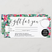 クリスマスフローラの水の色のギフト証明書のロゴ (正面/裏面)