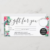 クリスマスフローラの水の色のギフト証明書のロゴ (正面)