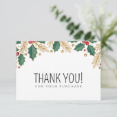 クリスマスフローラの葉 サンキューカード (スタンド正面)
