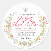 クリスマスフローラろうそく成分ラベル ラウンドシール (正面)