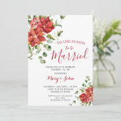 クリスマスフローラウィンターウェディング招待状 招待状 (スタンド正面)