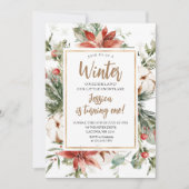 クリスマスフローラウィンターオネダーランド誕生日 招待状 (正面)