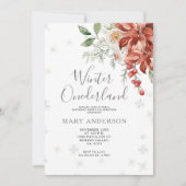 クリスマスフローラウィンターオネダーランド1st誕生日 招待状 (正面)