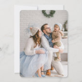 クリスマスフローラウッドランドキツネフォークアートグリーン シーズンカード (裏面)