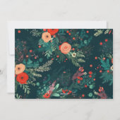 クリスマスフローラオレンジリボン額縁写真 シーズンカード (裏面)