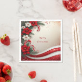 クリスマスフローラキャンディカネスホリデーナプキン スタンダードカクテルナプキン (インサイチュ)