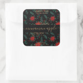 クリスマスフローラキャンドルラベル製品ラベル スクエアシール (バッグ)