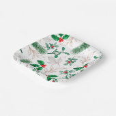 クリスマスフローラグリーンフェスティバルウィンターホリデー ペーパープレート (傾斜あり)