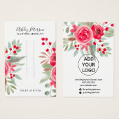 クリスマスフローラシックなジュエリーのヘアクリップ表示 (正面&裏面)