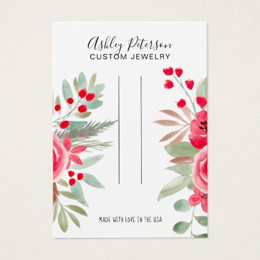 クリスマスフローラシックなジュエリーのヘアクリップ表示 (正面)