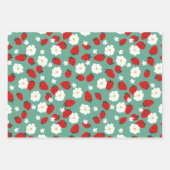 クリスマスフローラストロベリードリーム ラッピングペーパーシート (正面)