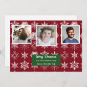 クリスマスフローラスノーフレークスファミリー写真 シーズンカード (正面/裏面)