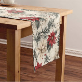 クリスマスフローラデザインテーブルランナー ショートテーブルランナー