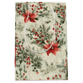 クリスマスフローラデザイン抱き枕 ミディアムペーパーバッグ (正面)