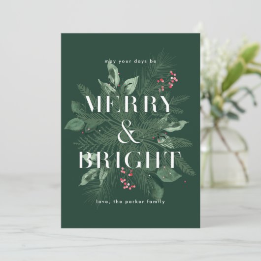 クリスマスフローラノンフォトホリデーカード シーズンカード (スタンド正面)