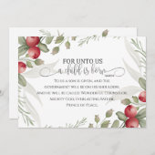 クリスマスフローラバイブル聖句イザヤ9:6フラット シーズンカード (正面/裏面)