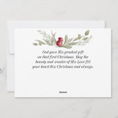 クリスマスフローラバイブル聖句イザヤ9:6フラット シーズンカード (裏面)